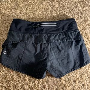 Women’s black reflective Lululemon shorts